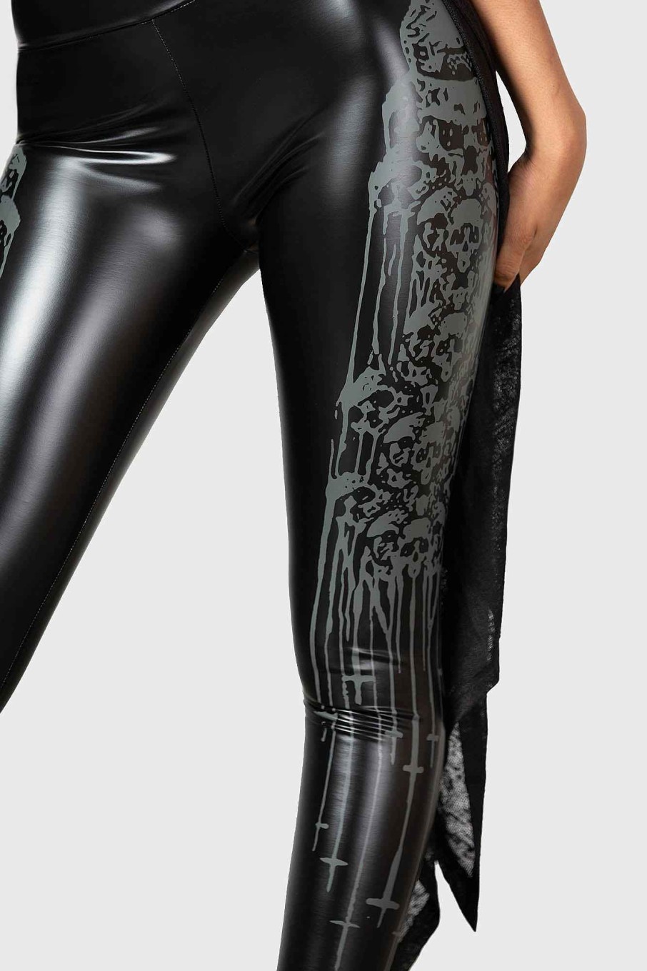 Women KILLSTAR Bottoms | Catacomb And Crosses Leggings Black