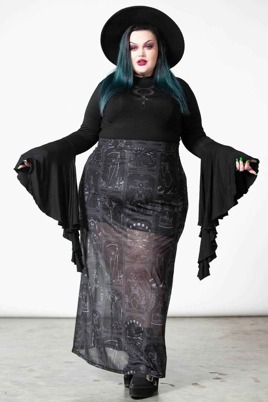 Plus KILLSTAR Skirts | Chalise Maxi Skirt [Plus] Black