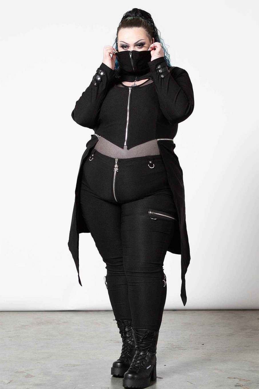 Plus KILLSTAR Outerwear | The Watcher Coat [Plus] Black