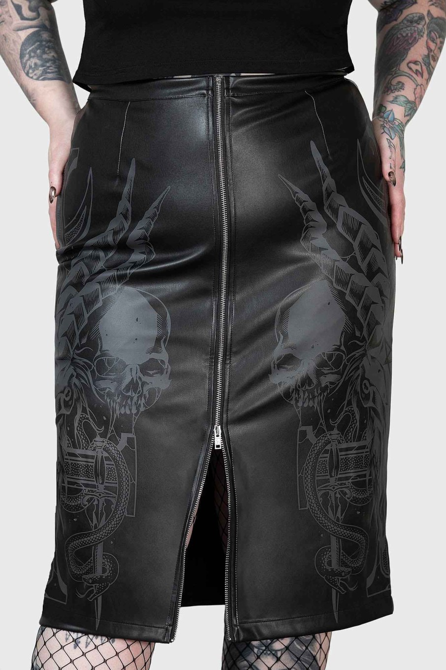 Plus KILLSTAR Skirts | Darkest Myth Pencil Skirt [Plus] Black