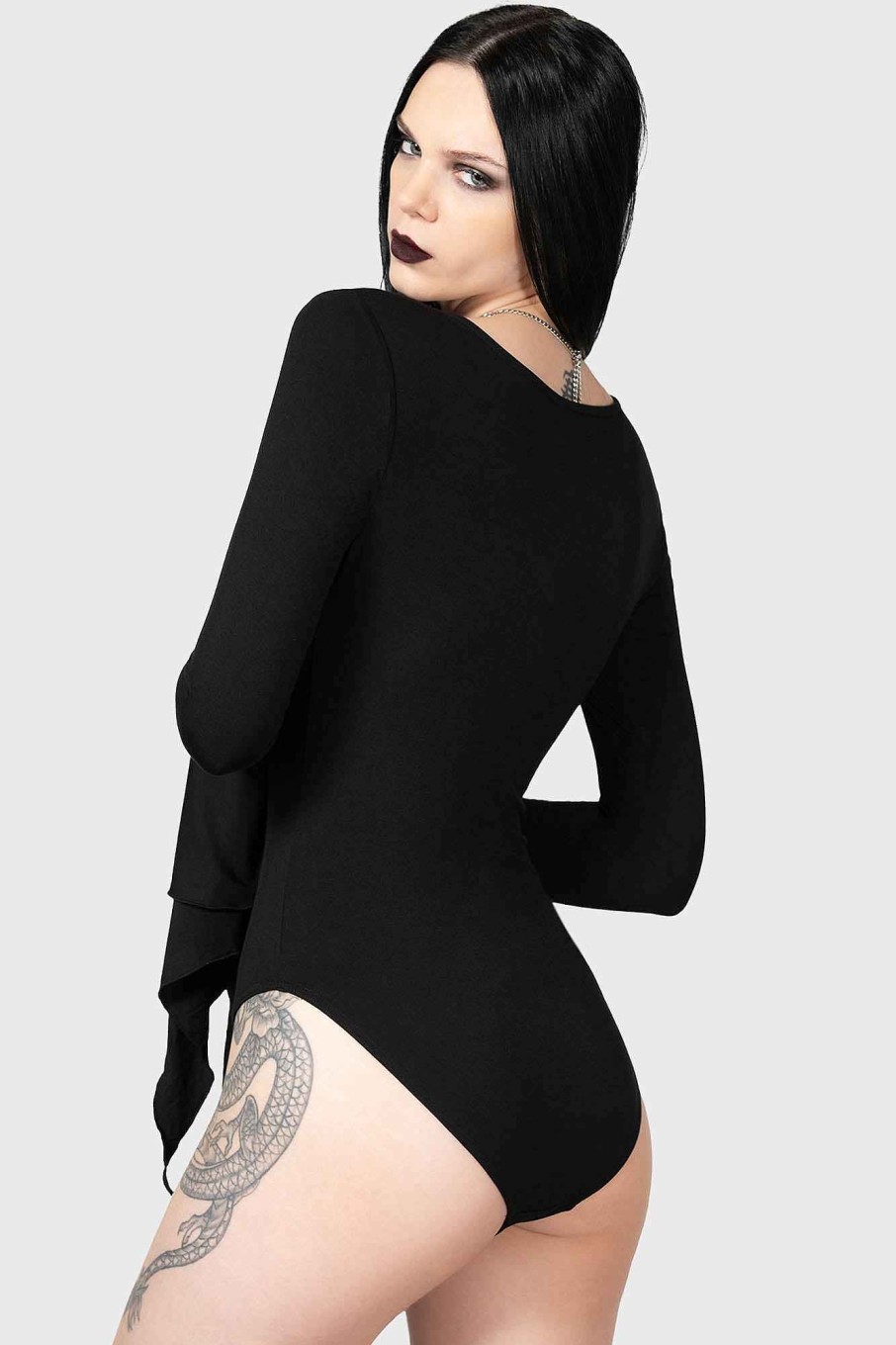 Women KILLSTAR Tops | Black Roses Bodysuit