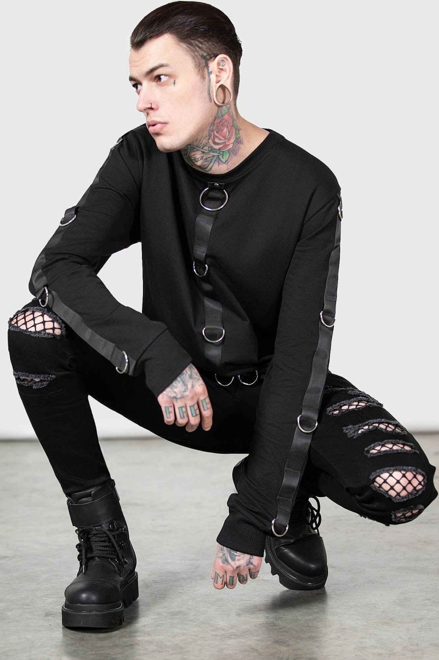 Men KILLSTAR Knitwear | Hades Heaven Sweatshirt Black