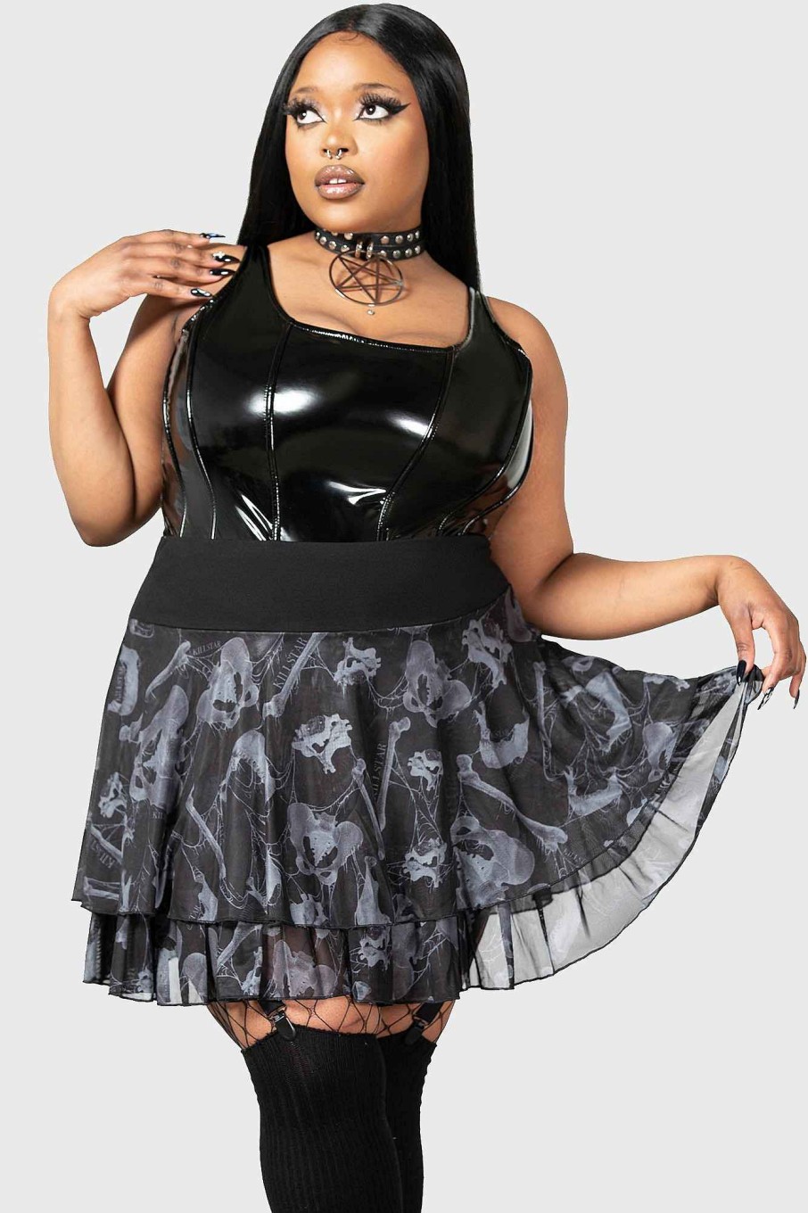 Plus KILLSTAR Skirts | Hioid Mini Skirt [Plus] Black