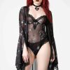 Women KILLSTAR Co-Ords | Fairy Moss Mesh Cover Up Black