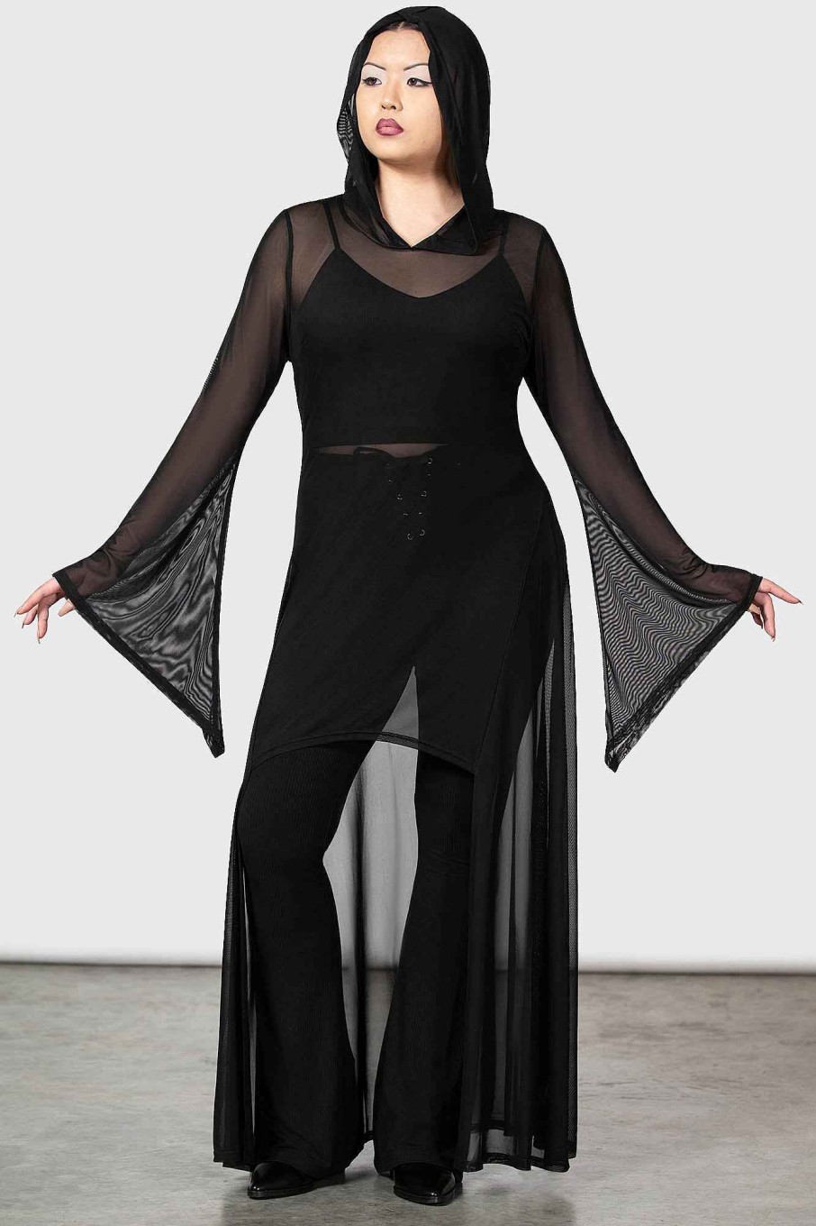 Women KILLSTAR Tops | Sheer Mystery Cloak [B] Black