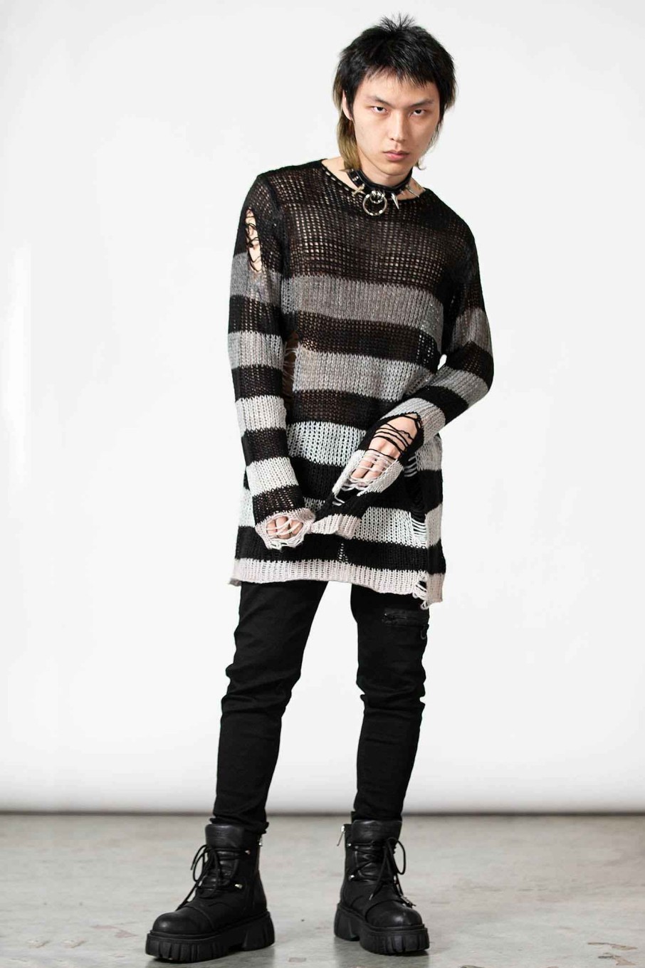 Men KILLSTAR Knitwear | Grady Knit Sweater Grey