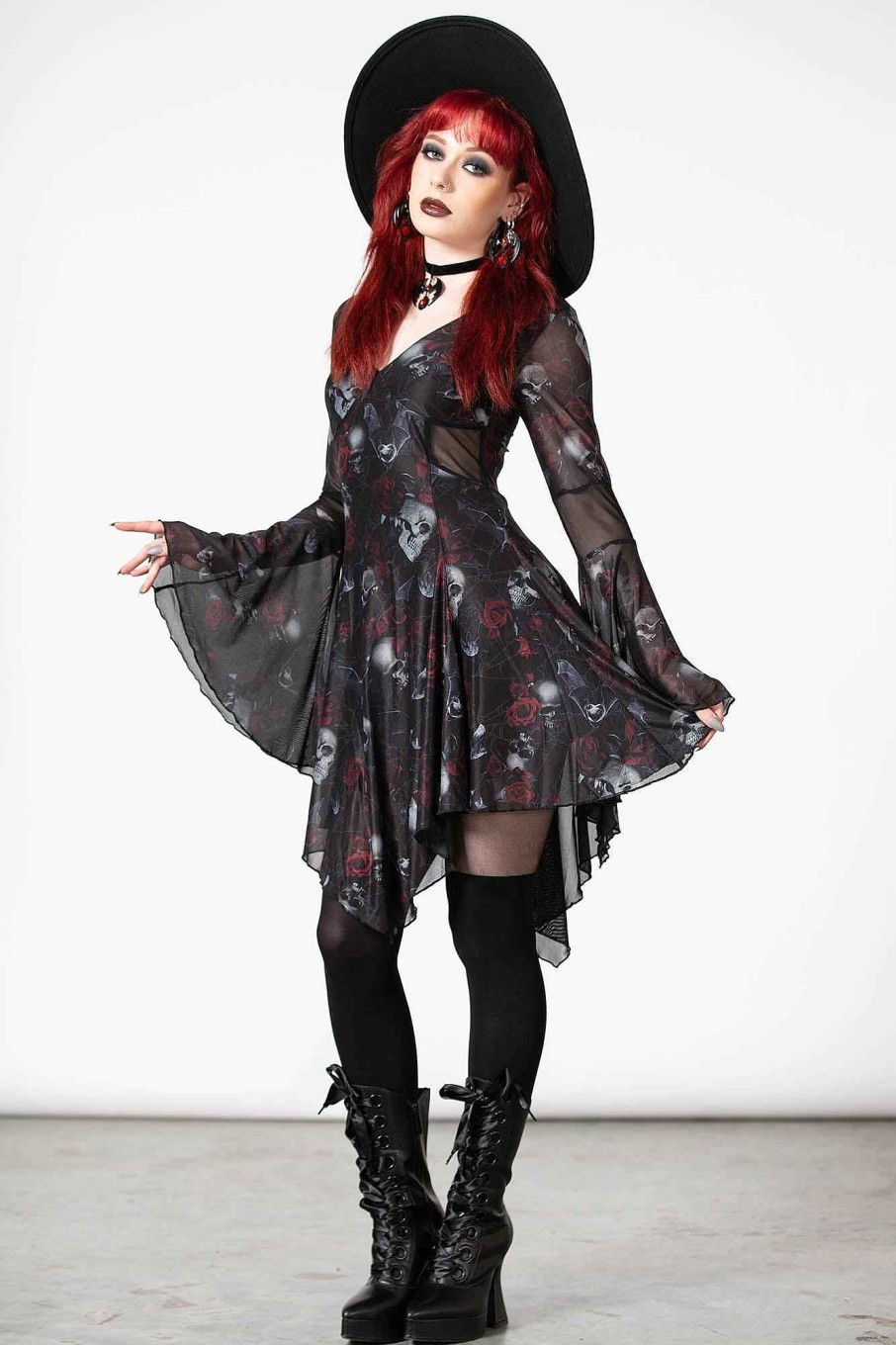 Women KILLSTAR Dresses | Bellflora Mesh Dress Black