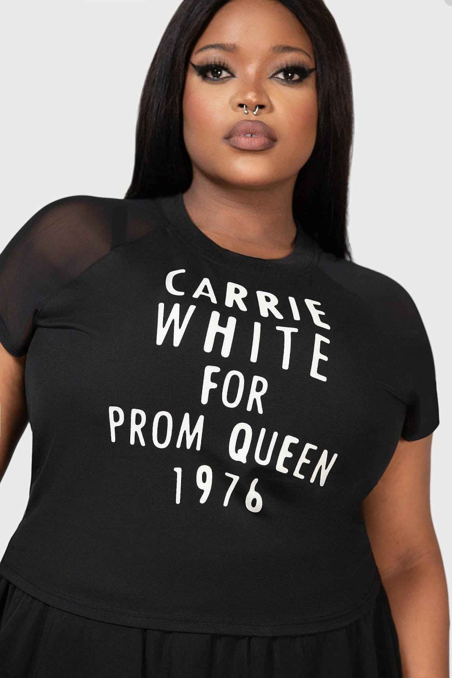 Collabs MGM CARRIE | Senior Prom Shrunken T-Shirt [Plus] Black