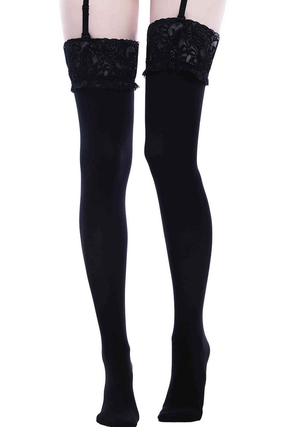 Accessories Killstar Socks & Tights | Stop Staring Thigh High Socks Black