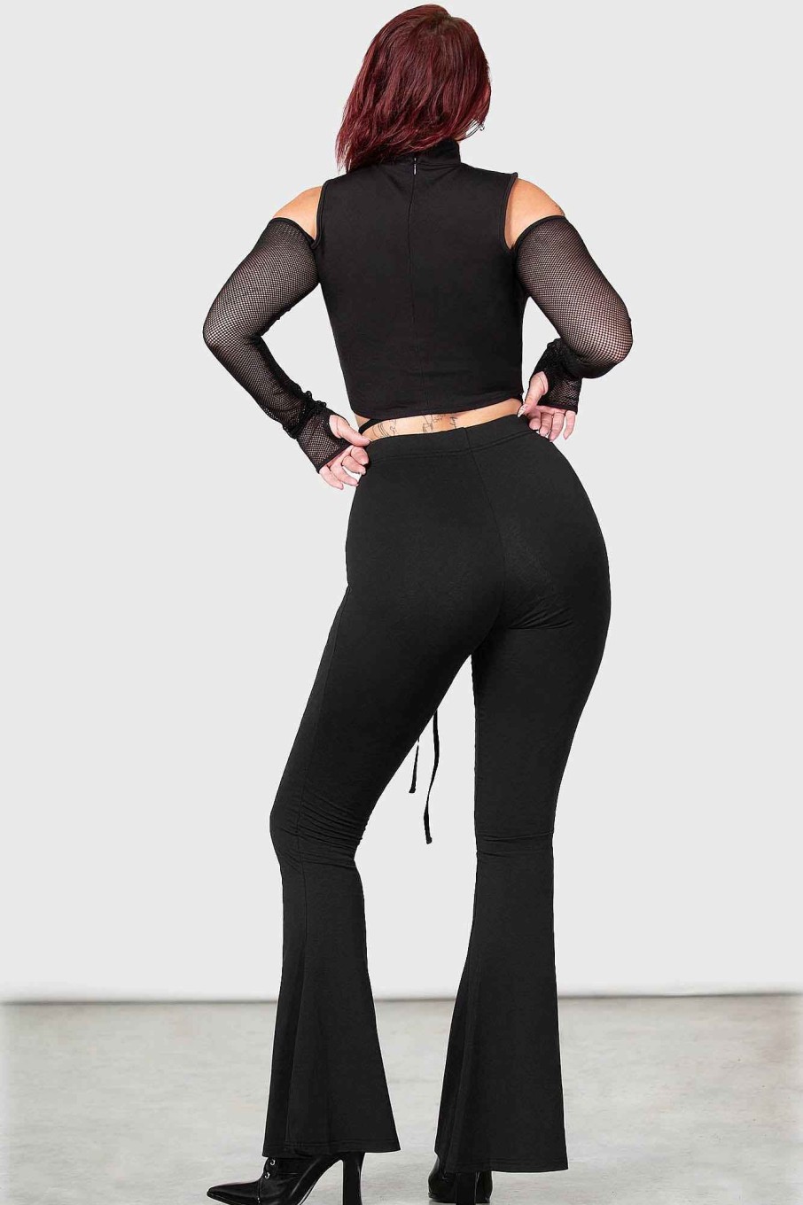 Women KILLSTAR Bottoms | Creep Dawn Flares Black