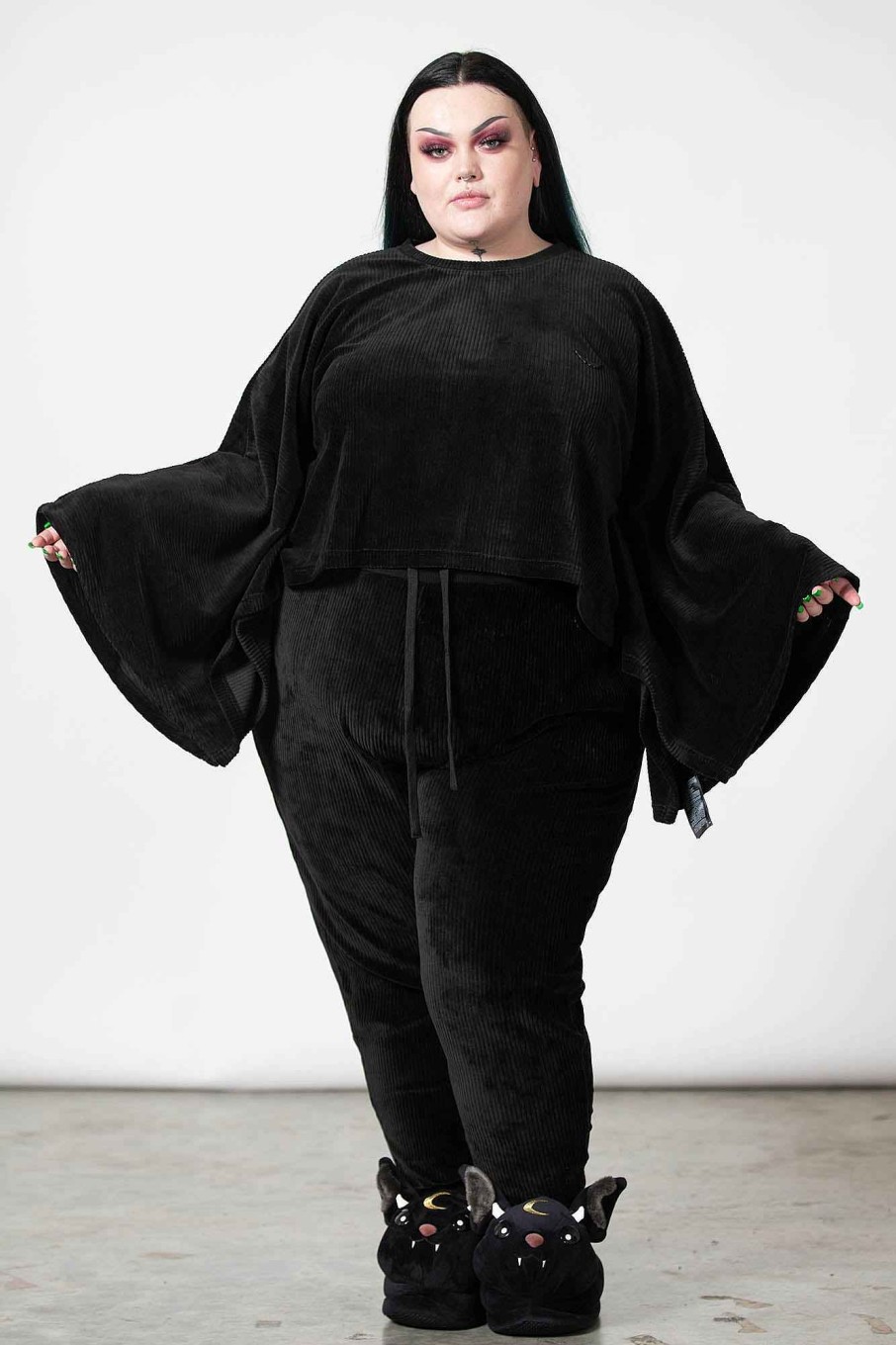 Plus KILLSTAR Loungewear | Ghastly Dreams Batwing Top [Plus] Black