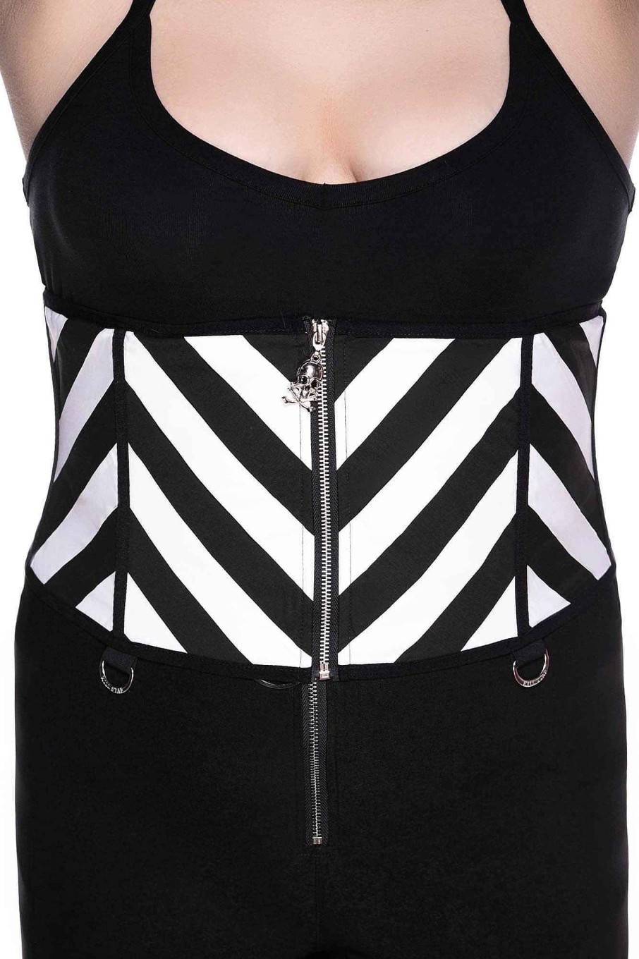 Accessories KILLSTAR Harnesses & Belts | Realm Of Saturn Corset Belt [Plus] Black/White