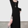 Women KILLSTAR Dresses | Lilith'S Rage Long Sleeve Dress Black