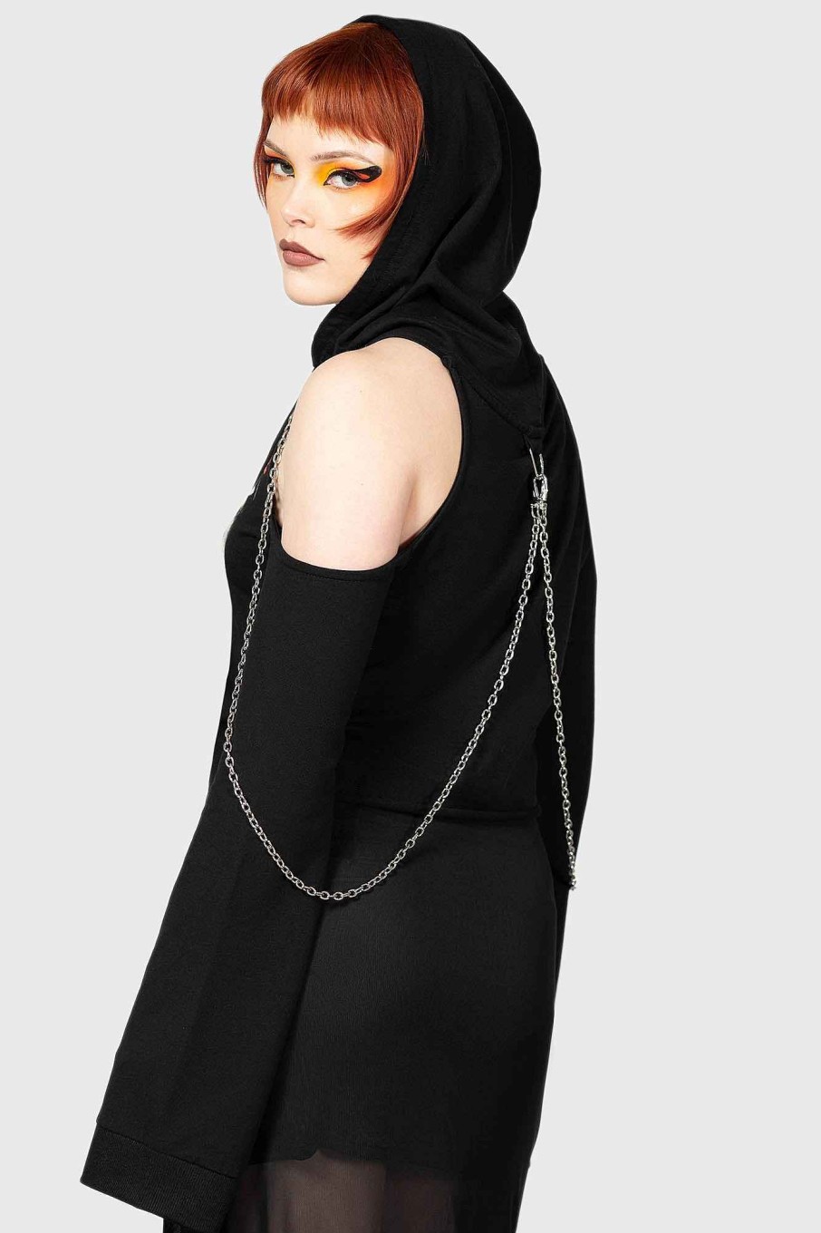 Women KILLSTAR Outerwear | Opera Crop Hoodie Black