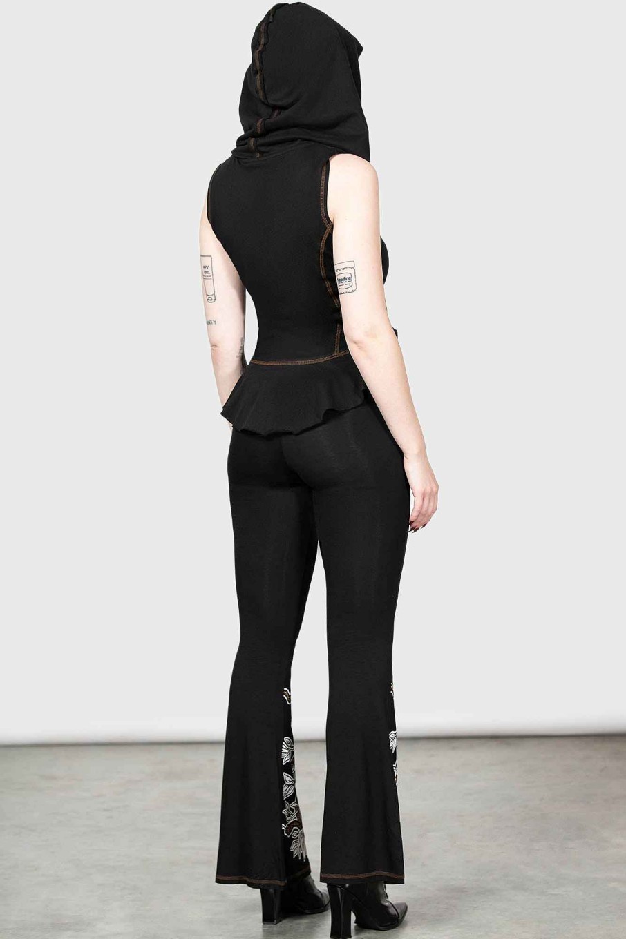 Women KILLSTAR Bottoms | Serpent'S Trick Bootcut Trousers Black