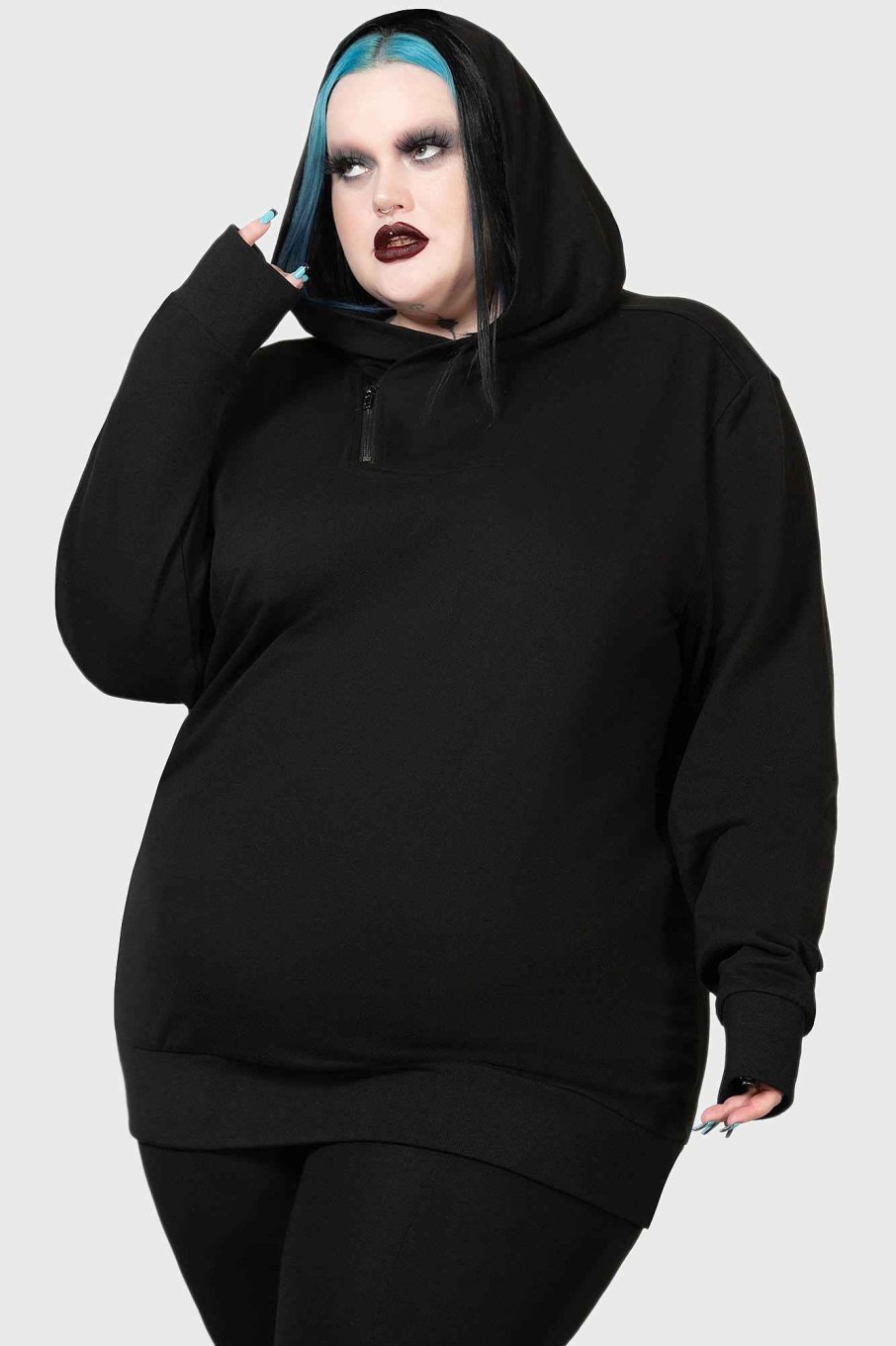 Plus KILLSTAR Outerwear | Nighttime Demise Hoodie [Plus] Black