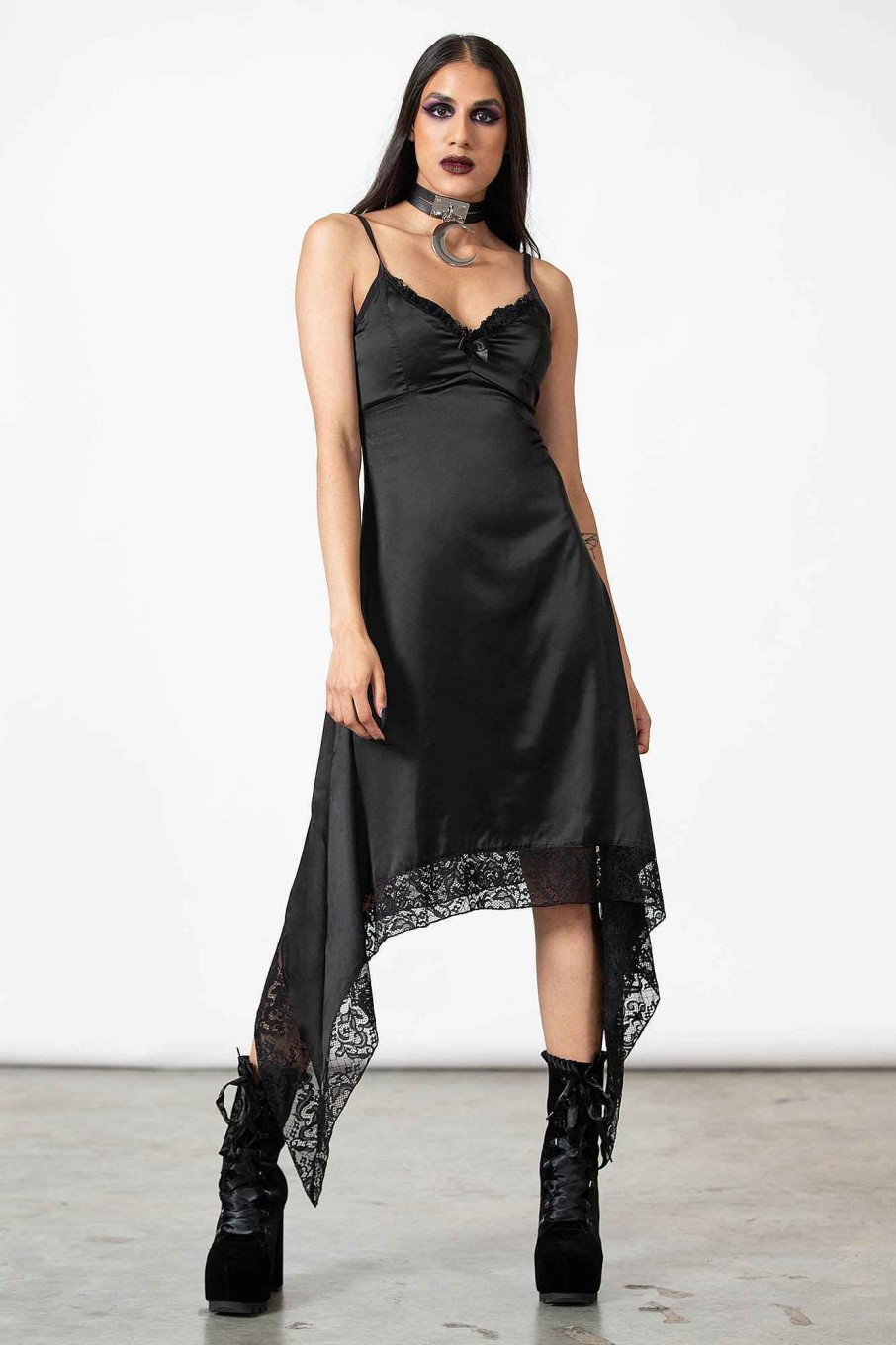 Women KILLSTAR Dresses | Loya Satin Maxi Dress Black