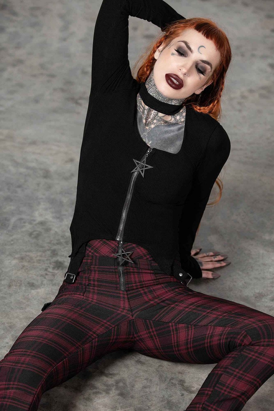 Women KILLSTAR Bottoms | Tartanarchist Trousers [Crimson] Red Tartan