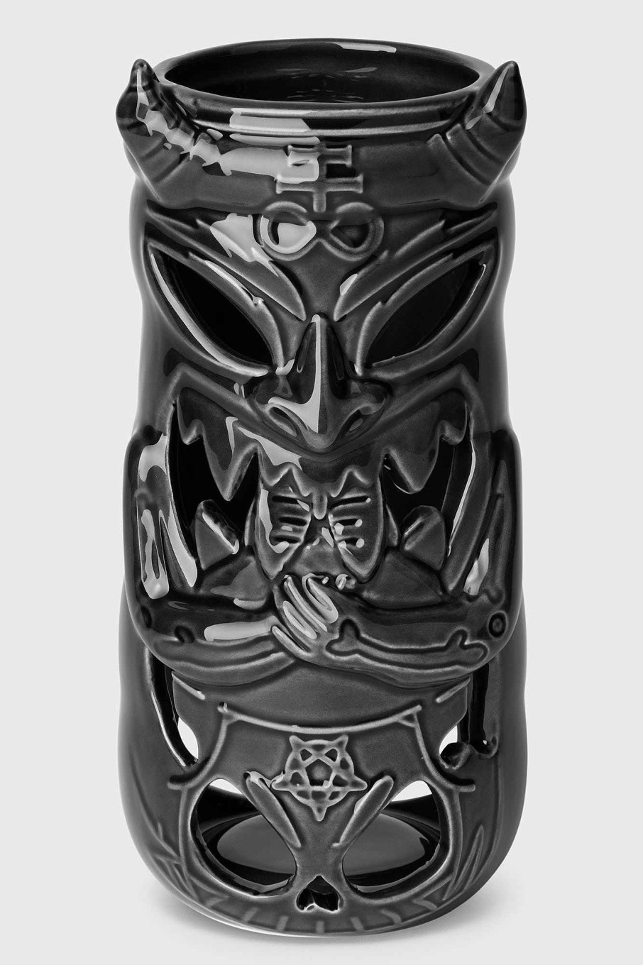 Home KILLSTAR Candles & Scent | Tiki Demon Tealight Holder Black