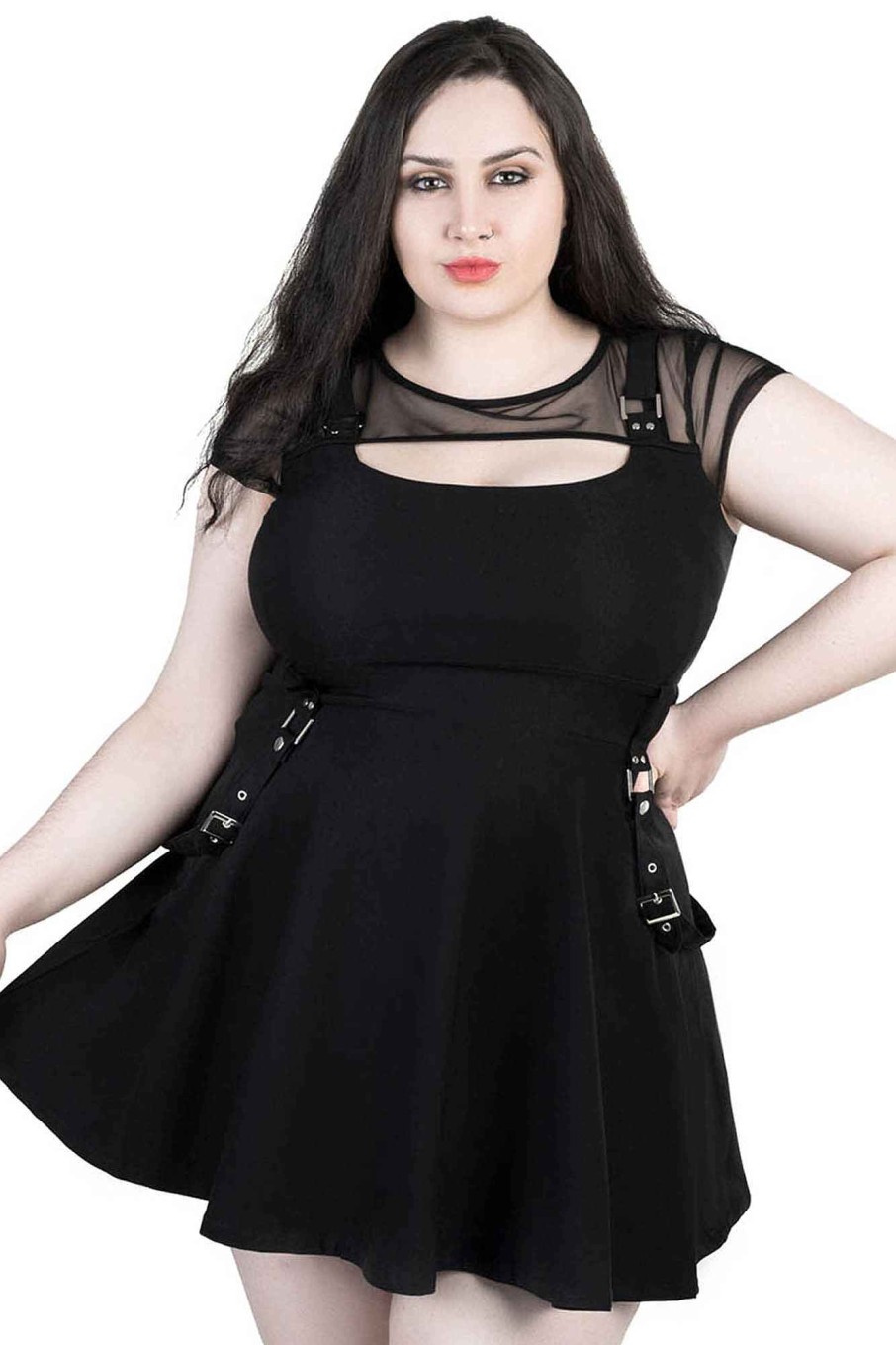 Plus KILLSTAR Dresses | Kounter Kulture Skater Dress [Plus] Black