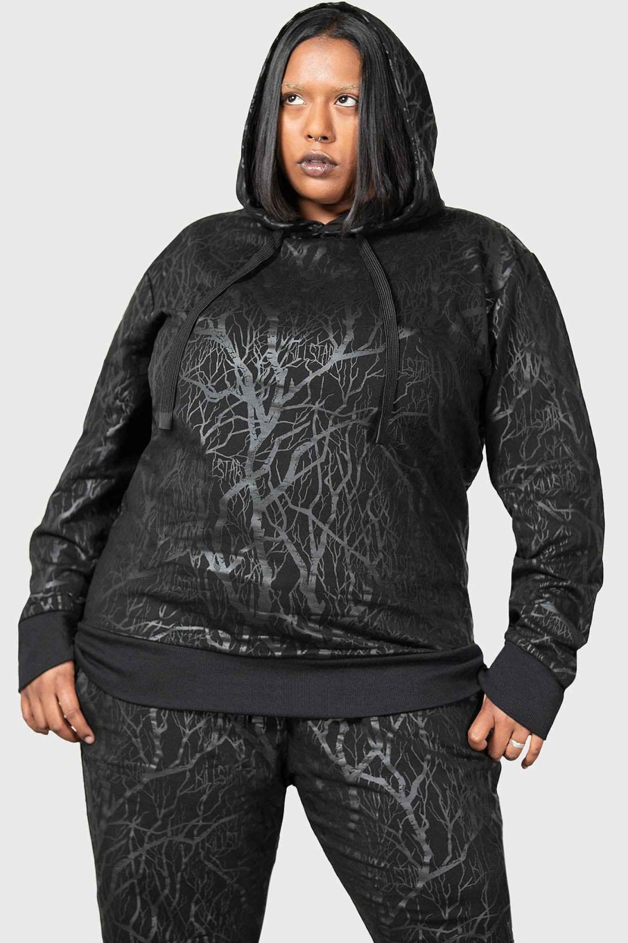 Plus KILLSTAR Activity Wear | Wicked Woods Watcher Hoodie [Plus] Black