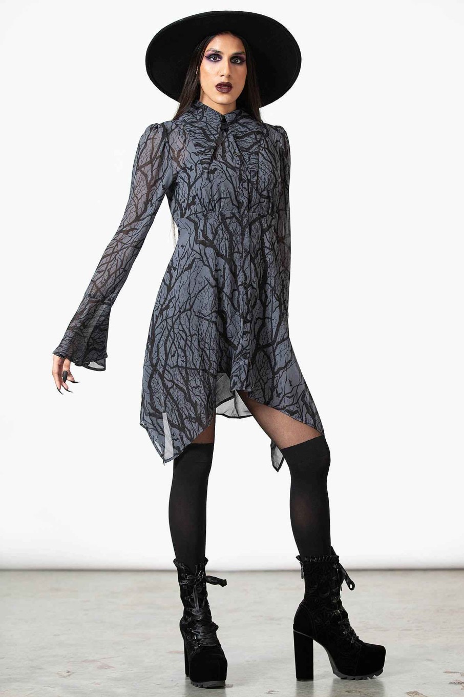 Women KILLSTAR Dresses | Woodland Witch Collar Dress Black