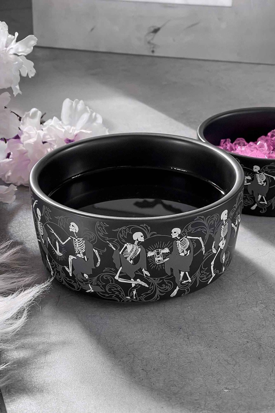 Home KILLSTAR Pets | Danse Macabre Medium Pet Bowl Black