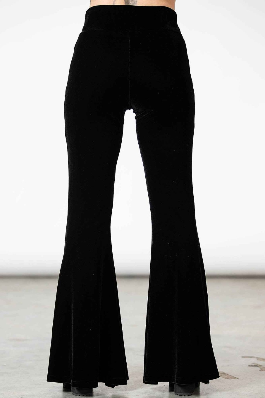 Women KILLSTAR Bottoms | Verna Velvet Bell Bottoms Black