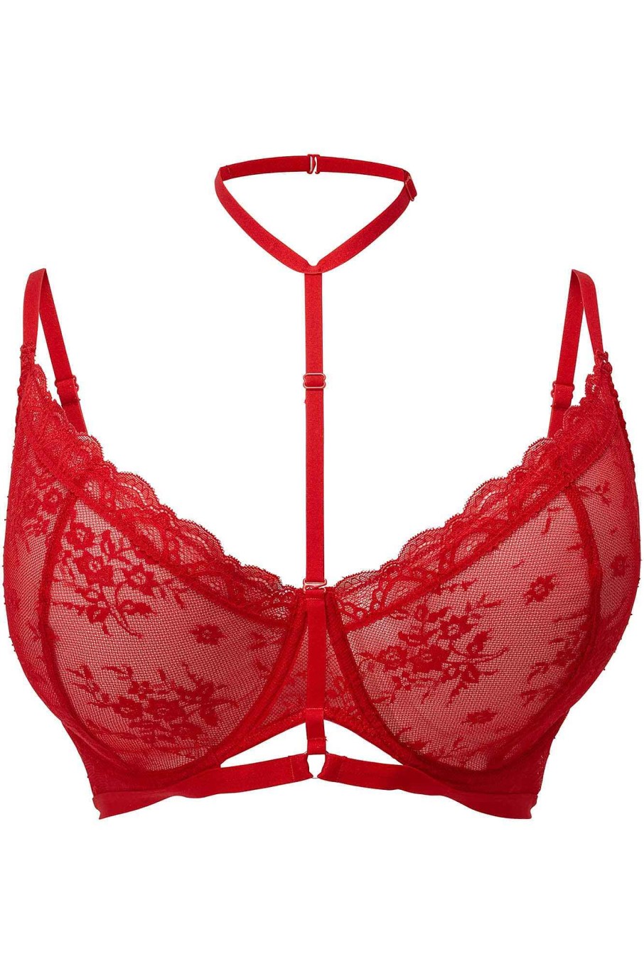 Plus KILLSTAR Intimates | Sheer Evil Bra [Scarlet] [Plus] Red