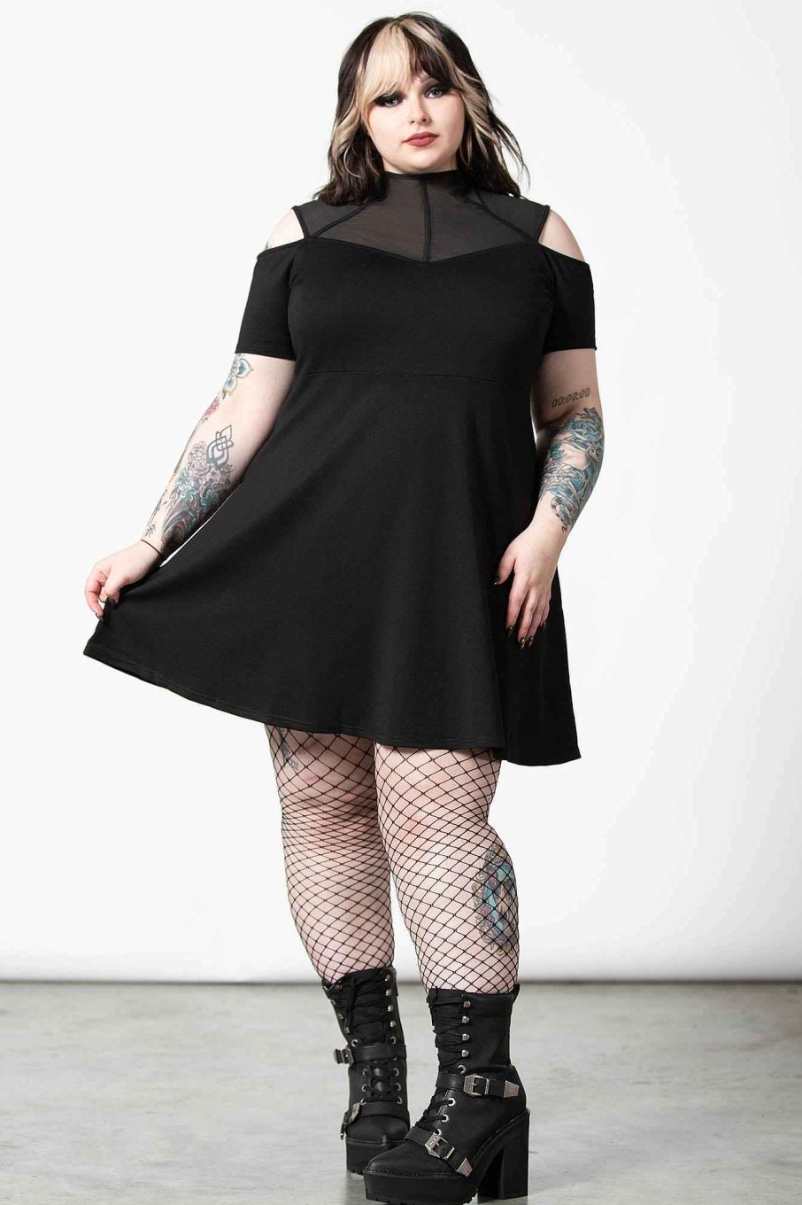 Plus KILLSTAR Dresses | Astra Skater Dress [Plus] Black