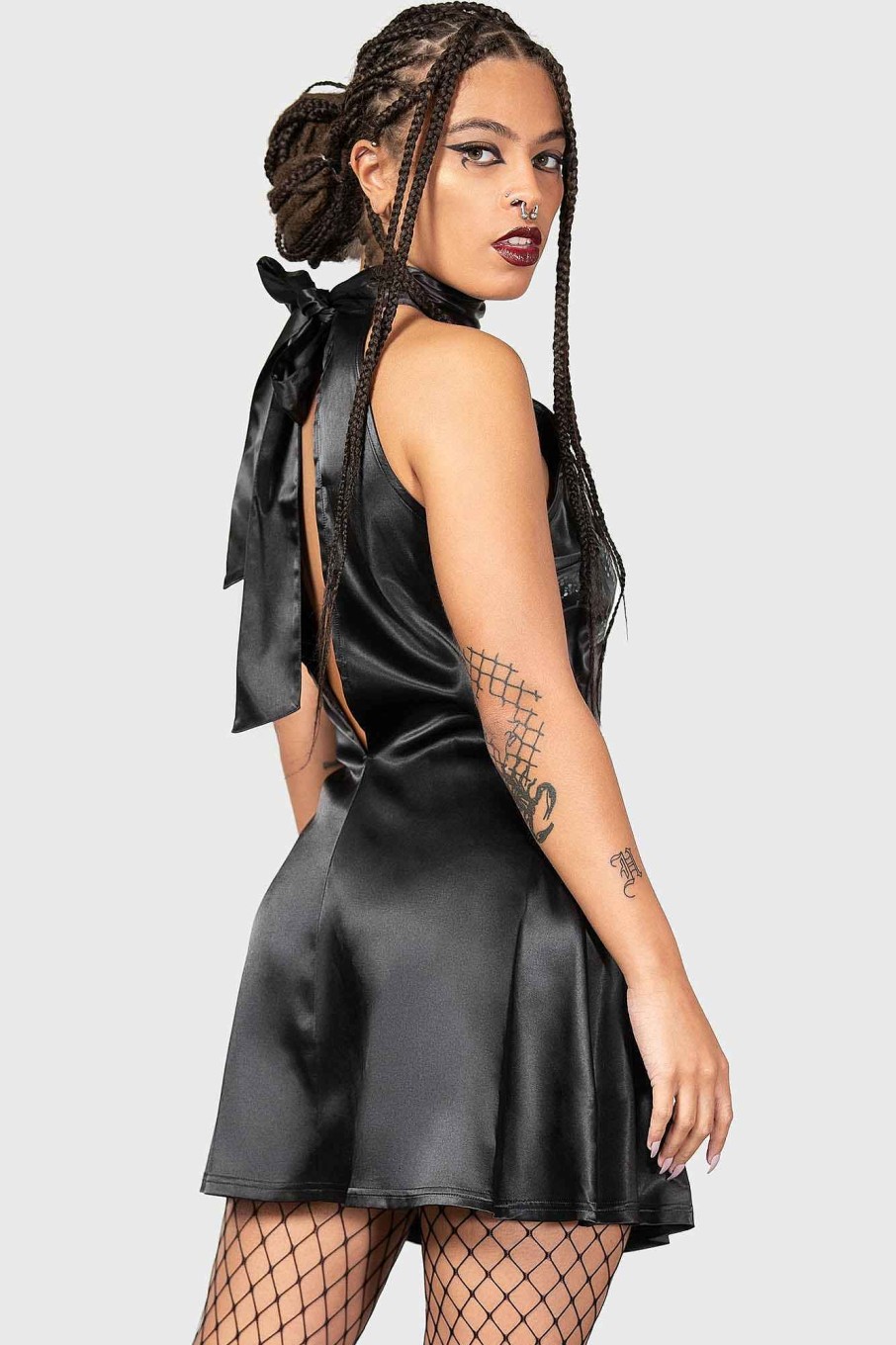 Women KILLSTAR Dresses | Medusa'S Lair Mini Dress Black