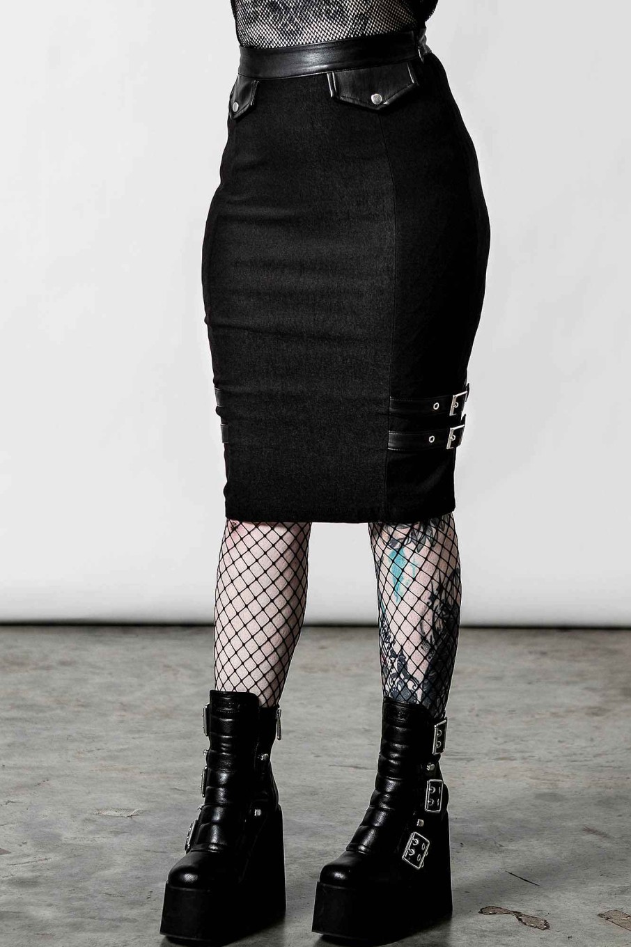 Women KILLSTAR Skirts | Bayonet Pencil Skirt Black