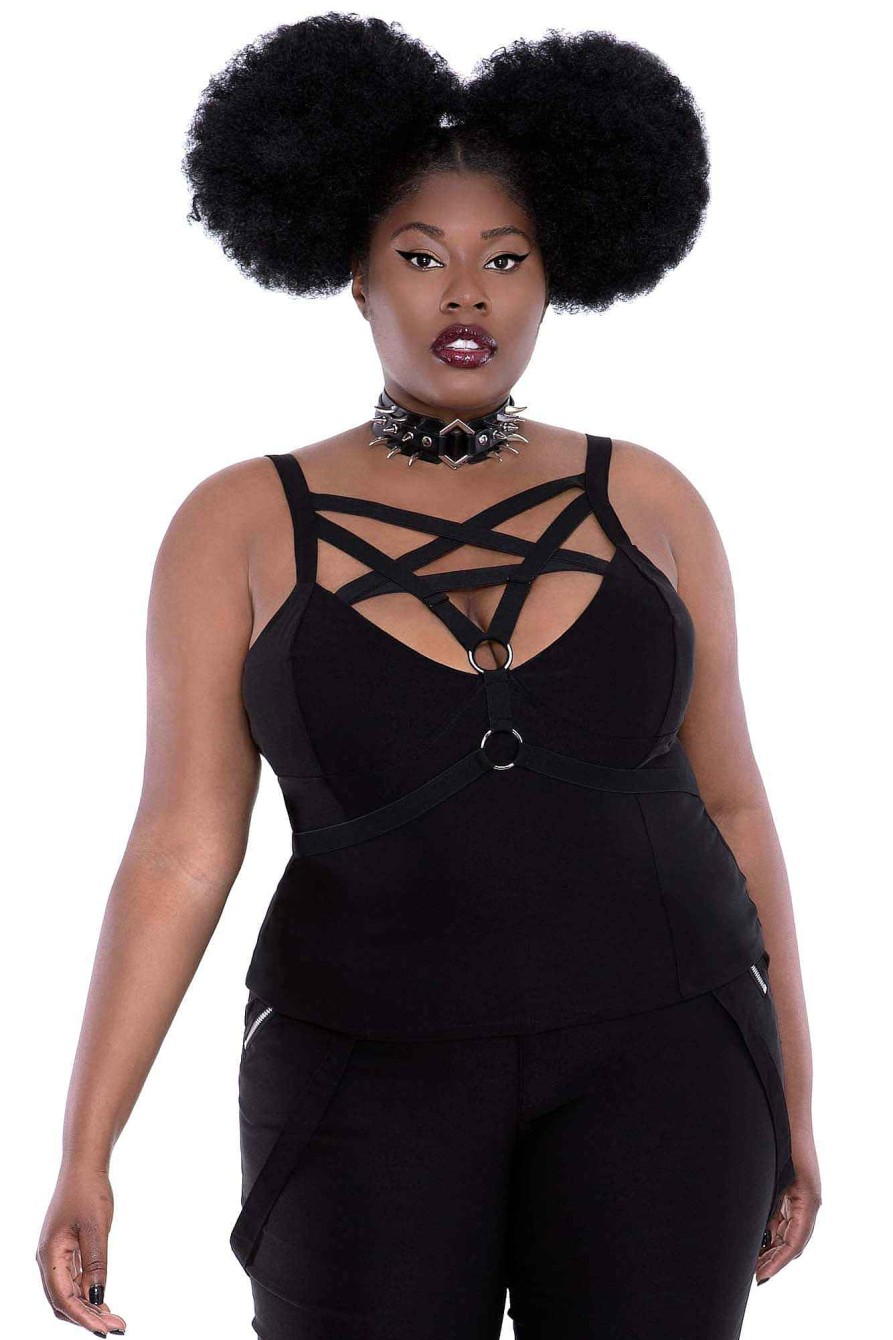 Plus Killstar Tops | Harness Ur Power Top [Plus] Black