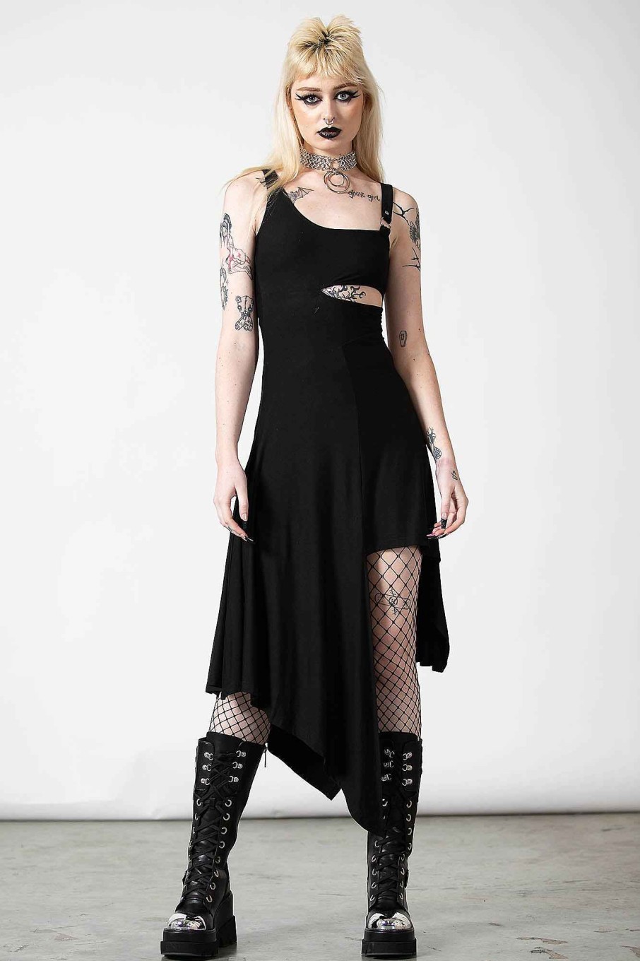 Women KILLSTAR Dresses | Corvia Asymmetric Dress Black