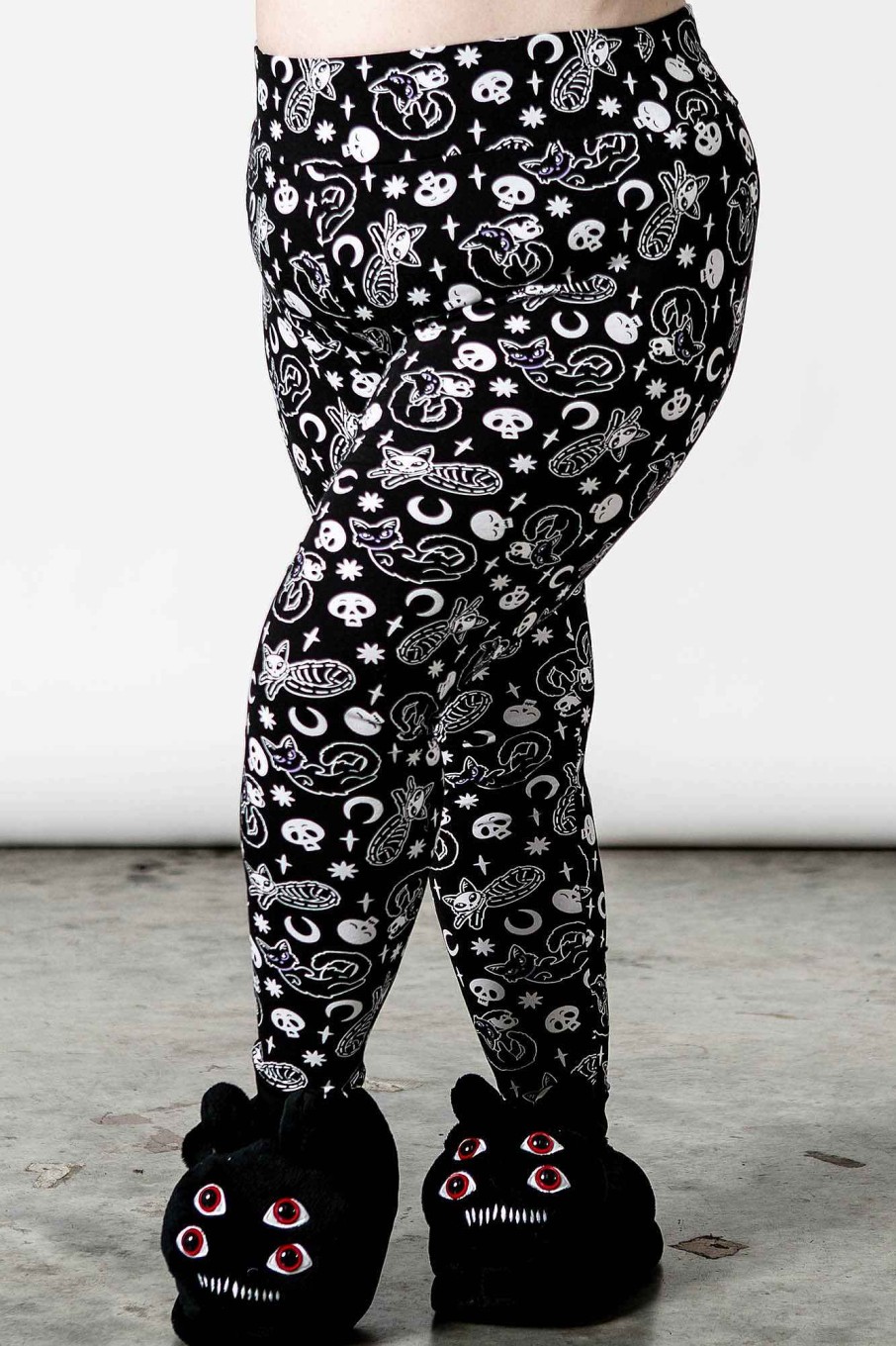 Plus KILLSTAR Loungewear | Purr Off Lounge Leggings [B] [Plus] Black