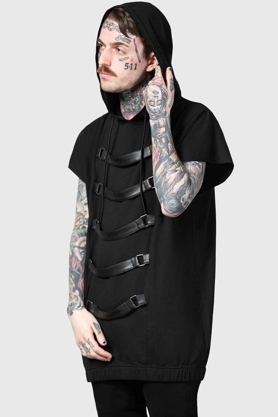 Men KILLSTAR Outerwear | Skonnad Sleeveless Hoodie Black