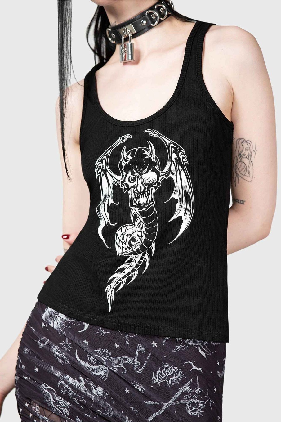 Women KILLSTAR Tops | Rayn In Hell Tank Black