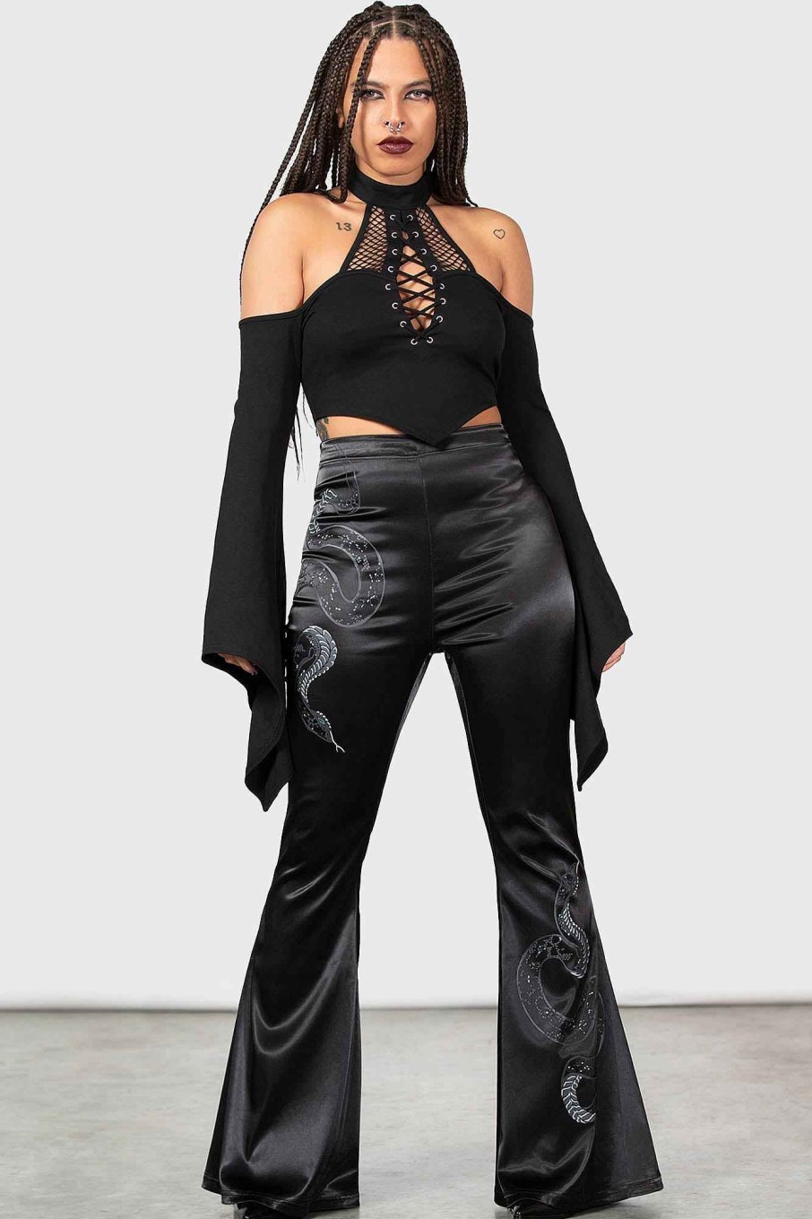 Women KILLSTAR Bottoms | Slithers Flares Black