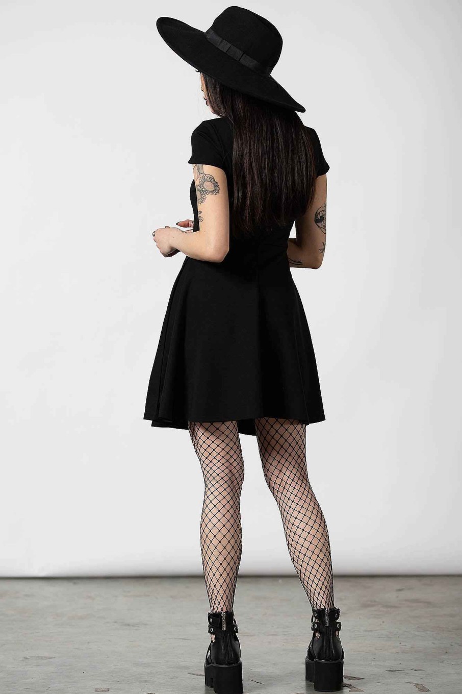 Women KILLSTAR Dresses | Tied Up Skater Dress Black