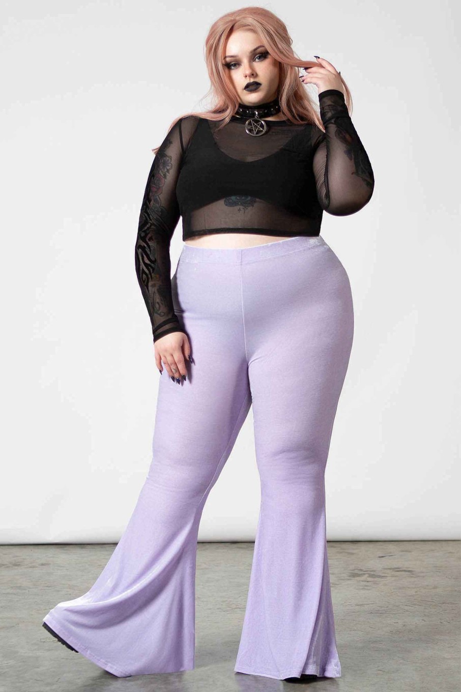 Plus KILLSTAR Co-Ords | Moondance Bell Bottoms [Pastel ] [Plus] Lilac