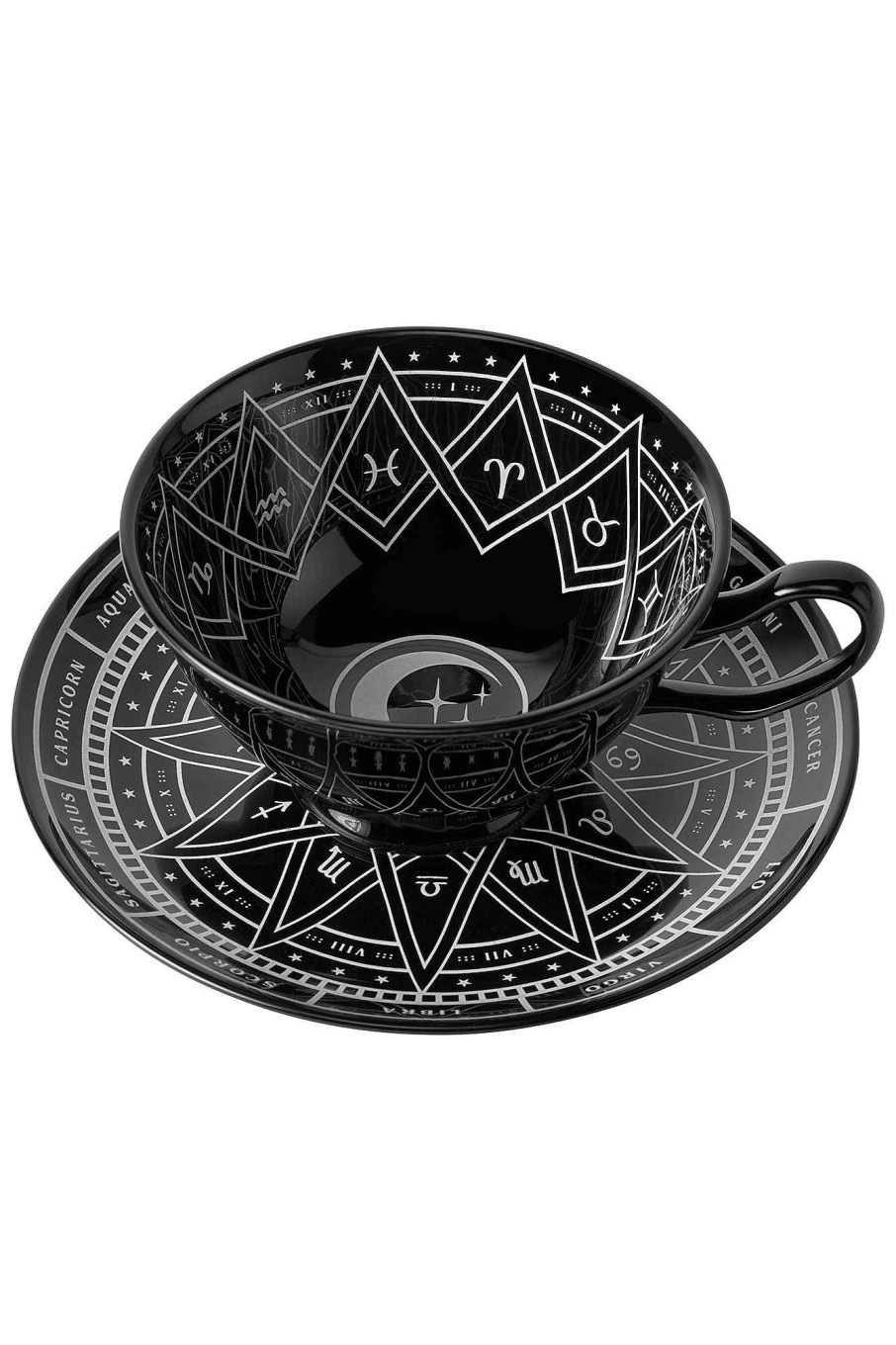 Home KILLSTAR Cups & Mugs | Zodiac Cup & Saucer Black