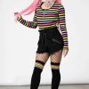 Women KILLSTAR Tops | Nikiko Ribbed Long-Sleeve Top Rainbow