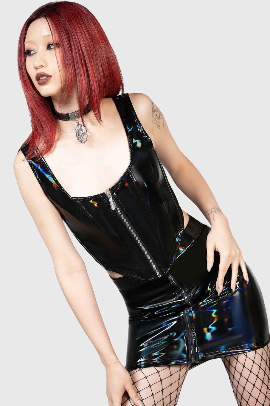 Women KILLSTAR Tops | Paradigm Corset Top Black