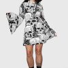 Women KILLSTAR Dresses | Skeleton Season Mini Dress Black/White