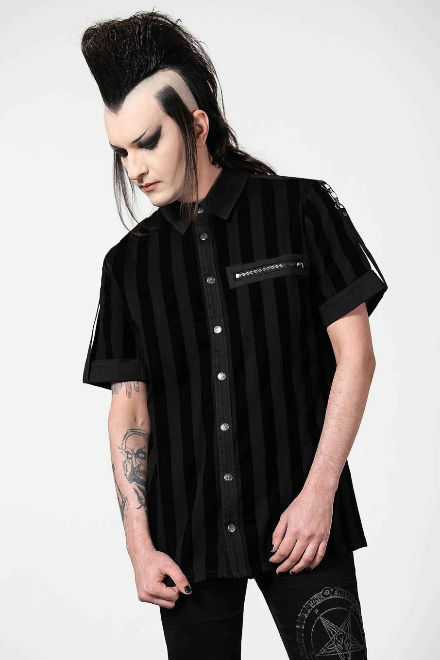 Women KILLSTAR Tops | Wastelands Button-Up Shirt Black