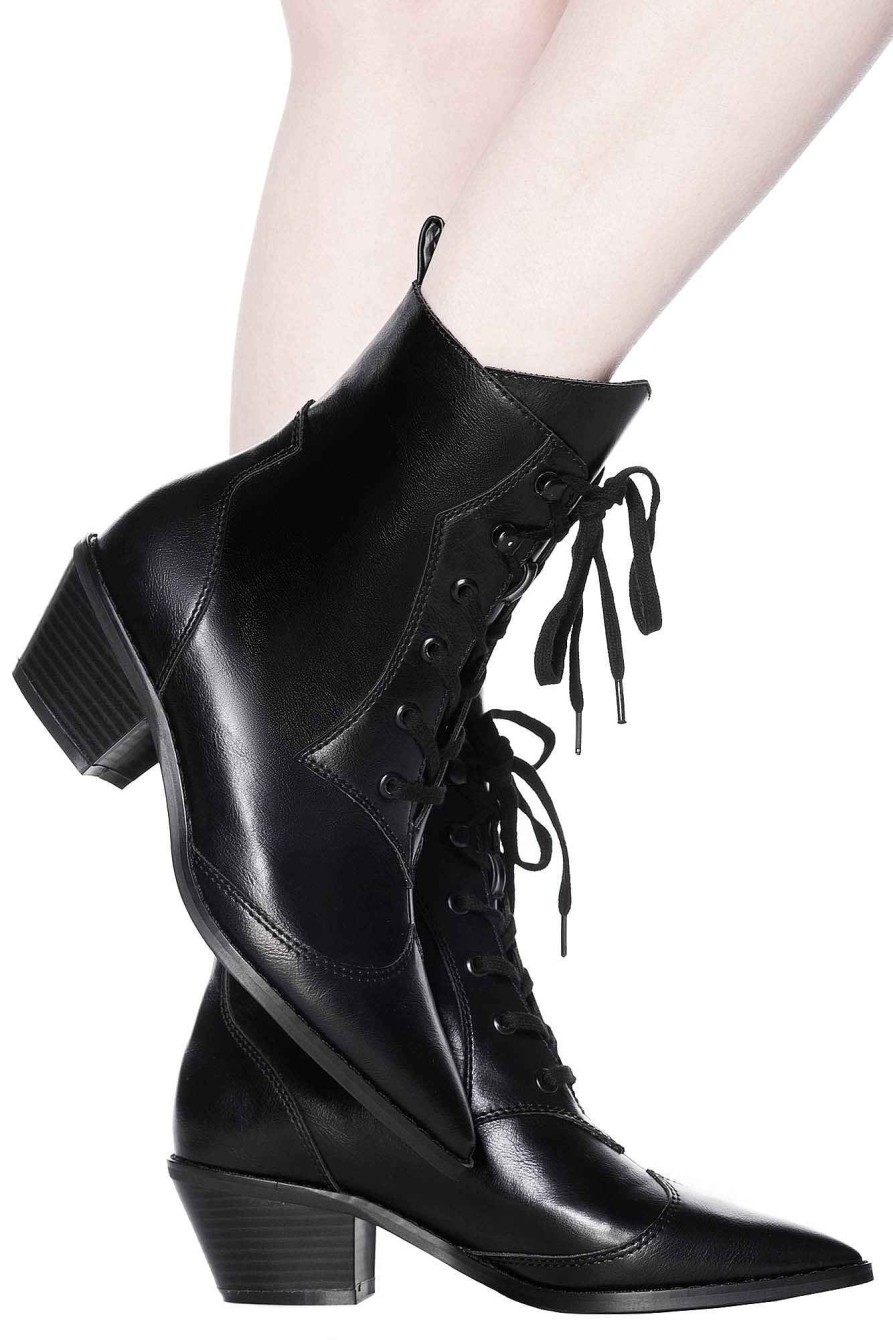 Shoes KILLSTAR | Raven Pointed-Toe Bootie Black