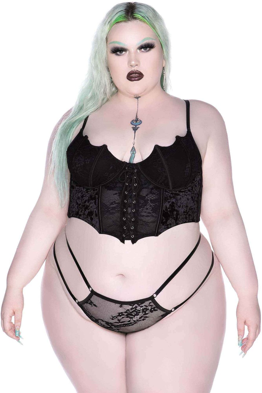 Plus KILLSTAR Intimates | Fang Lace Panty [Plus] Black