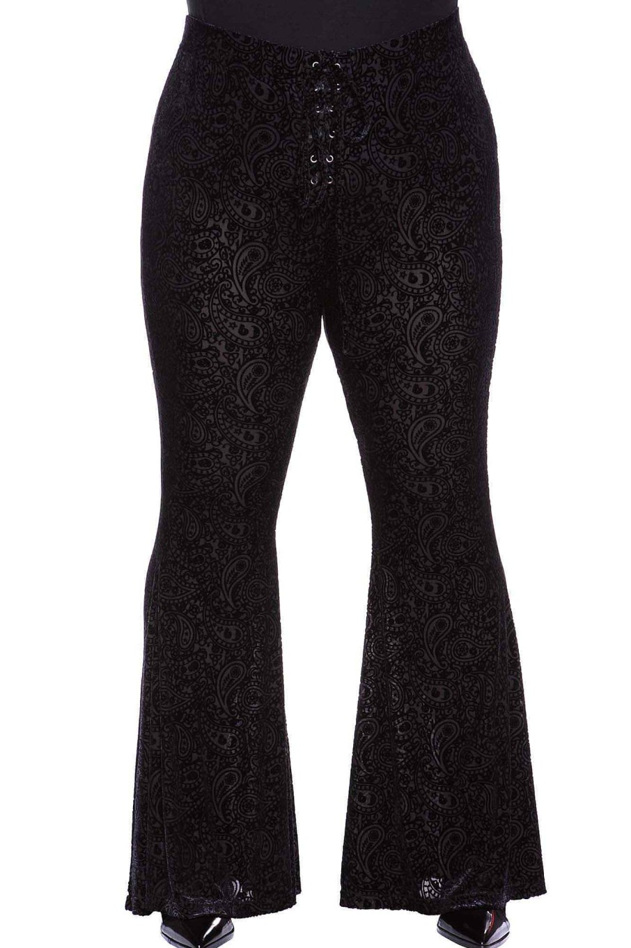 Plus KILLSTAR Bottoms | She'S Electric Velvet Flares [Plus] Black