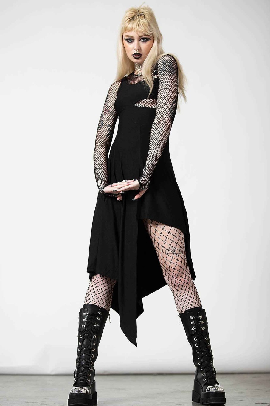 Women KILLSTAR Dresses | Corvia Asymmetric Dress Black