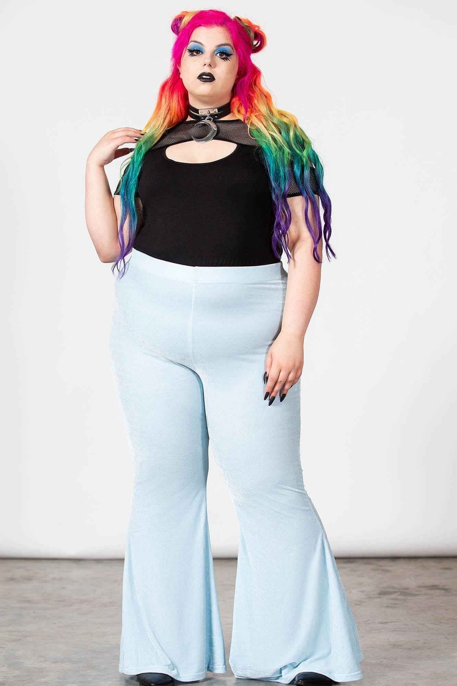 Plus KILLSTAR Co-Ords | Moondance Bell Bottoms [Pastel ] [Plus] Blue